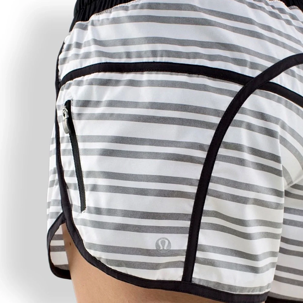 LULULEMON Run-Track Attack‎ Short Twin Stripe Black/Black